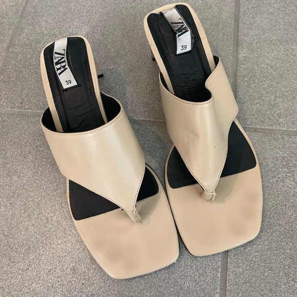 Zara ivory square toe ivory shoes 8 39